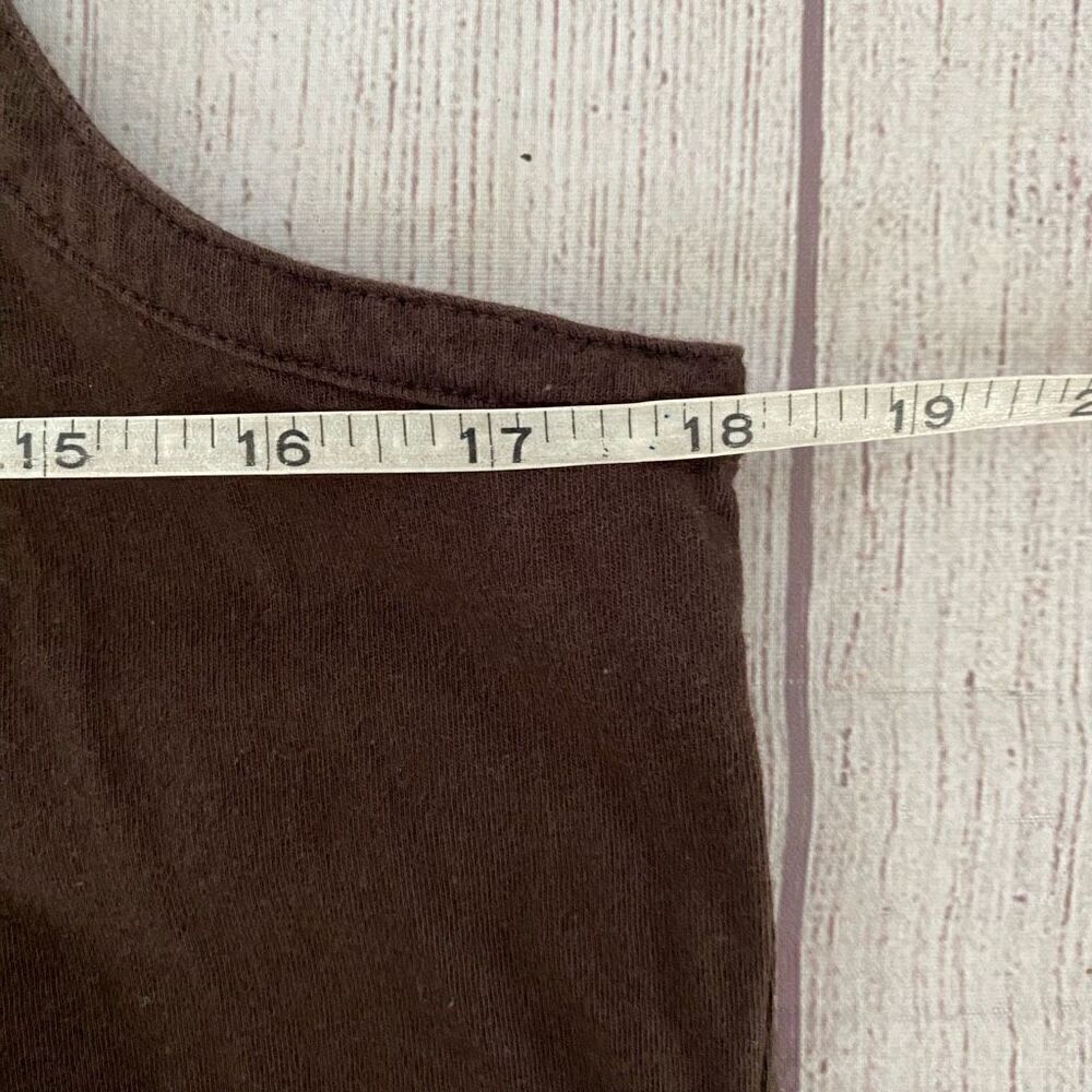 New York & Co women M scoopneck to v-cut pleated tank top brown - Picture 8 of 9